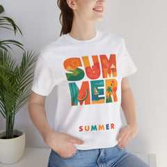 Summer Graphic Tee — Colorful Tropical "SUMMER" Typography T-Shirt