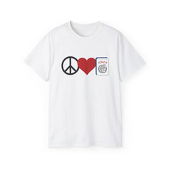 Peace Love Mahjong Unisex Ultra Cotton Tee / See our matching Coffee Mugs and Weekender Tote Bag