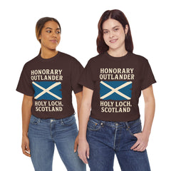 Honorary Outlander Heavy Cotton Tee, Holy Loch Scotland Shirt, Outlander Fan Gift, Casual Tee, Travel Souvenir, Unisex T-Shirt