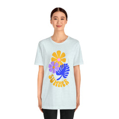 Summer Floral Tee — Retro Flowers & Monstera Design