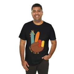 Thankful Teacher T‑Shirt – Hand Turkey Teacher Appreciation Tee