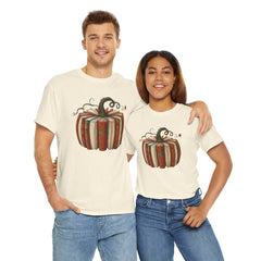 Autumn-Themed Pumpkin Book Tee, Cozy Fall Shirt, Halloween Apparel, Literary Gift, Unisex Comfortable T-Shirt