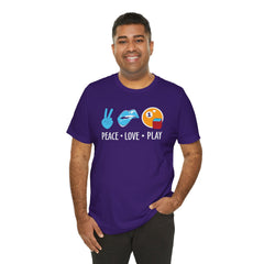 PEACE LOVE play BILLARD - Graphic Unisex Jersey Short Sleeve Tee
