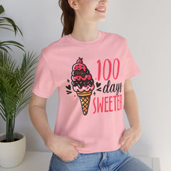 100 Days of School Unisex Tee | Elementary School, Ice Cream, Teacher Apparel