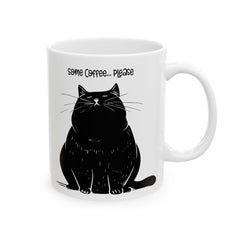Some Coffee Please, Black Cat Graphic, Ceramic Mug, (11oz, 15oz)
