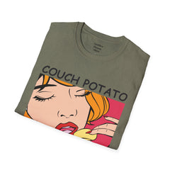 Couch Potato Pop Art Girl Unisex Softstyle T-Shirt