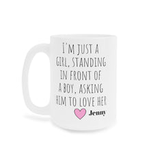I'm just a girl, standing in front of a boy Mug, Knotting Hill Movie Quote, Boyfriend Gift, Husband Gift, Gift For Him, Personalized Gift