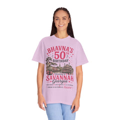 Bhavna Personalized 50th Birthday Girls Trip Savannah, Georgia T-Shirt
