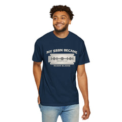 My SSBN Became Razor Blades Graphic Vintage Submarine Veteran Tee