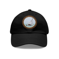 Hempstead Bay Sailing Club Leather Patch Dad Hat — Flying Scot Embroidered Round Patch