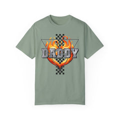 GO DADDY graphic, Comfort Colors 1717, unisex garment-dyed t-shirt, retro graphic tee, gift for him, Birthday gift tee, Vintage checkered graphic tee, Flames Tee, Fathers Day Shirt