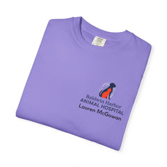 Lauren McGowan Front Logo Back Graphic Baldwin Harbor Animal Hospital "Who Let the Dogs Out?" Tee