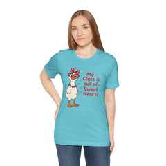 Teacher Valentine T-Shirt — "My Class Is Full of Sweet Hearts" Cute Duck Design