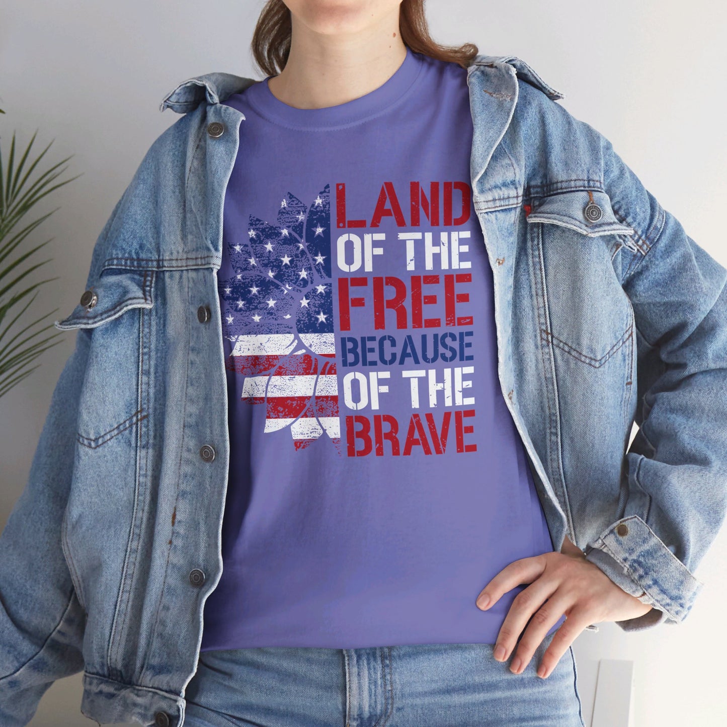 Land Of The Free Because Of The Brave - Unisex Cotton Tee