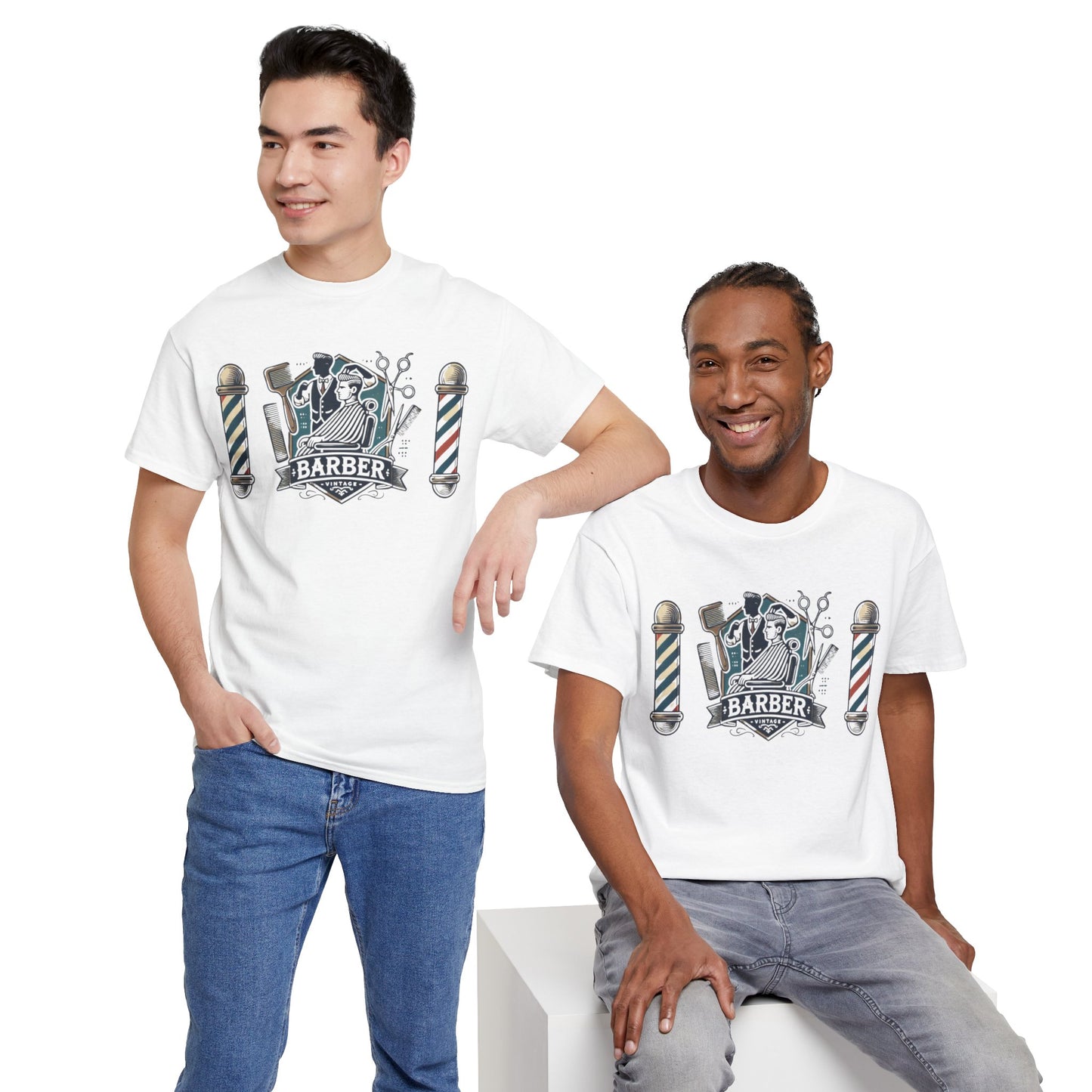 Vintage Barber - Graphic Unisex Heavy Cotton Tee