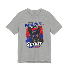 Personalized With Your Dogs Image and Name Patriotic Unisex Jersey Short Sleeve Tee