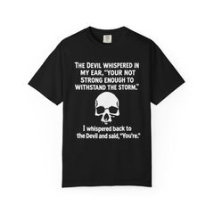 Funny Grammar Police - 'The Devil Whispered...' Skull Resilience Graphic Tee