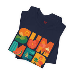 Summer Graphic Tee — Colorful Tropical "SUMMER" Typography T-Shirt