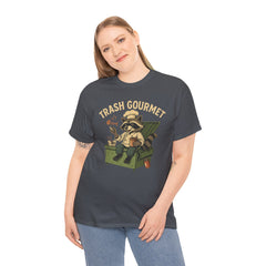 Trash Gourmet Unisex Heavy Cotton Tee, Funny Graphic T-Shirt, Quirky Casual Wear, Unique Gift for Food Lovers, Eco-Friendly Apparel