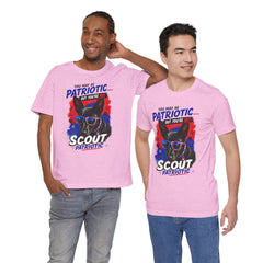 Personalized With Your Dogs Image and Name Patriotic Unisex Jersey Short Sleeve Tee