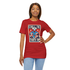 Chill The Fourth Out,Cowgirl Graphic, Unisex Jersey Short Sleeve Tee