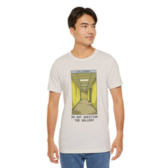 Do Not Question The Hallway T-Shirt — Retro Yellow Corridor Graphic Tee