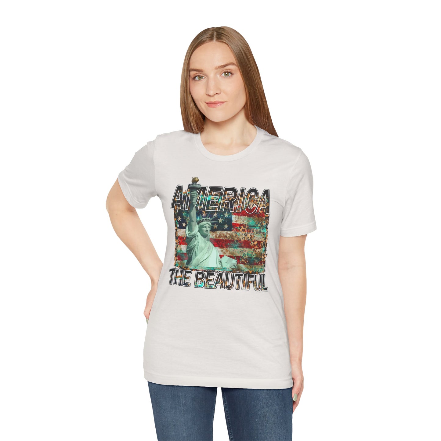 Statue Of Liberty, America The Beautiful, Unisex Jersey Short Sleeve Tee