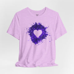 Galaxy Heart Tee — Purple or Green Splatter Heart T-Shirt