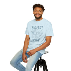 Dolphin, Respect The Ocean -  Graphic Unisex Garment-Dyed T-shirt