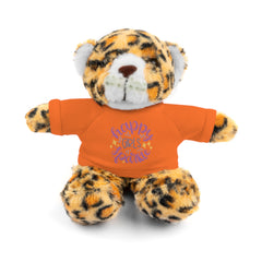 Stuffed Animals with T Shirt, Girl Quote, Support Wildlife, Happy Girls Sparkle, gift for her, Birthday Gift, Everyday gift, animal lover gift, nature lover gift
