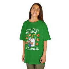 Kids Heavy Cotton™ Tee - "If You Give a Mouse a Cookie" - Fun Cartoon Shirt for Young Readers