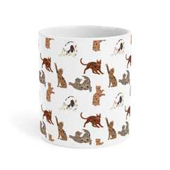 Playful Pets Ceramic Mug - Cute Cat and Dog Design for Animal Lovers