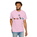 Dinosaur UFO Retro Unisex Garment-Dyed T-shirt