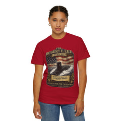 USS Robert E Lee SSBN 601 Submarine T-Shirt with a quote from its namesake