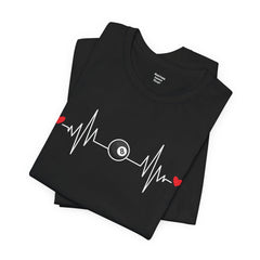 Billards Heart Beat Eight Ball Graphic - Unisex Jersey Short Sleeve Tee