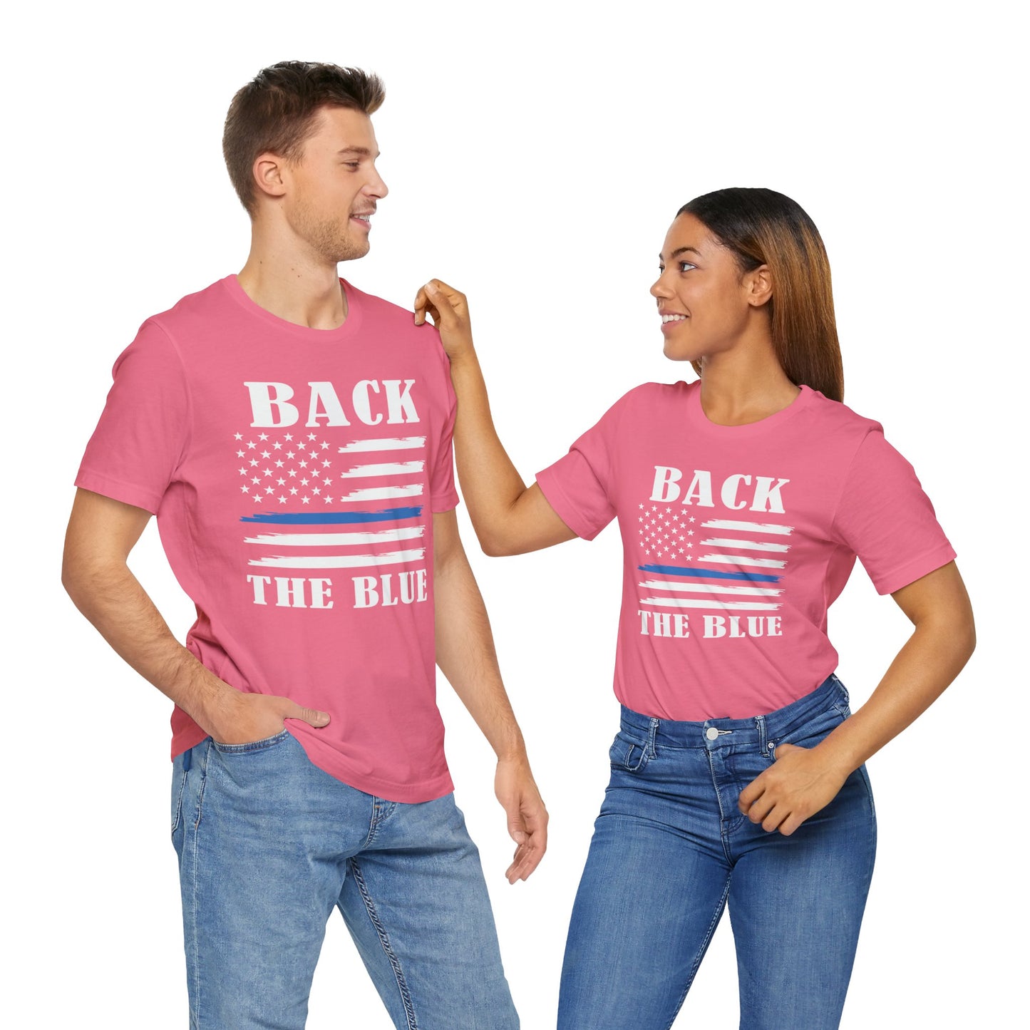 BACK THE BLUE Flag, Graphic Unisex Short Sleeve Tee