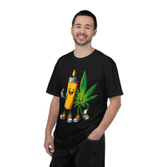 Vintage 'Lighter & Weed' Graphic T-Shirt — Relaxed Stoner/Cannabis Tee