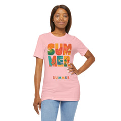 Summer Graphic Tee — Colorful Tropical "SUMMER" Typography T-Shirt