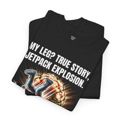 Amputee Exploding JetPack Humor - Unisex Garment-Dyed T-shirt