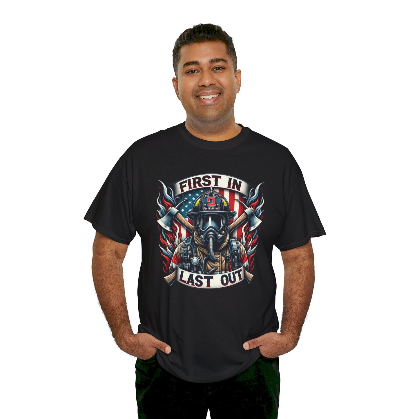 FIREFIGHTER First In Last Out - Unisex Jersey Short Sleeve Tee