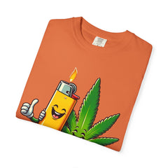 Vintage 'Lighter & Weed' Graphic T-Shirt — Relaxed Stoner/Cannabis Tee