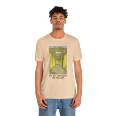 Do Not Question The Hallway T-Shirt — Retro Yellow Corridor Graphic Tee