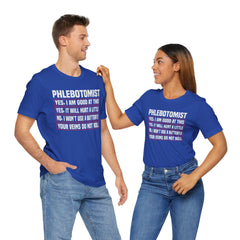 Phlebotomist Humor Tee, Funny Medical Shirt, Nurse Gift, Blood Tech Wear, Cute Phlebotomy Humor, Healthcare Apparel