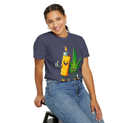 Vintage 'Lighter & Weed' Graphic T-Shirt — Relaxed Stoner/Cannabis Tee