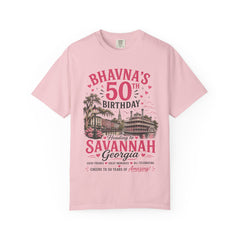 Bhavna Personalized 50th Birthday Girls Trip Savannah, Georgia T-Shirt