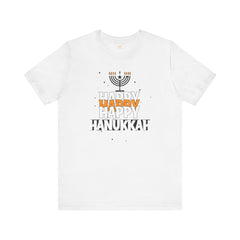 Happy Hanukkah Menorah - Unisex Jersey Short Sleeve Tee