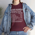 Karen Nutritional Facts Unisex Heavy Cotton Tee