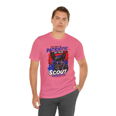 Personalized With Your Dogs Image and Name Patriotic Unisex Jersey Short Sleeve Tee