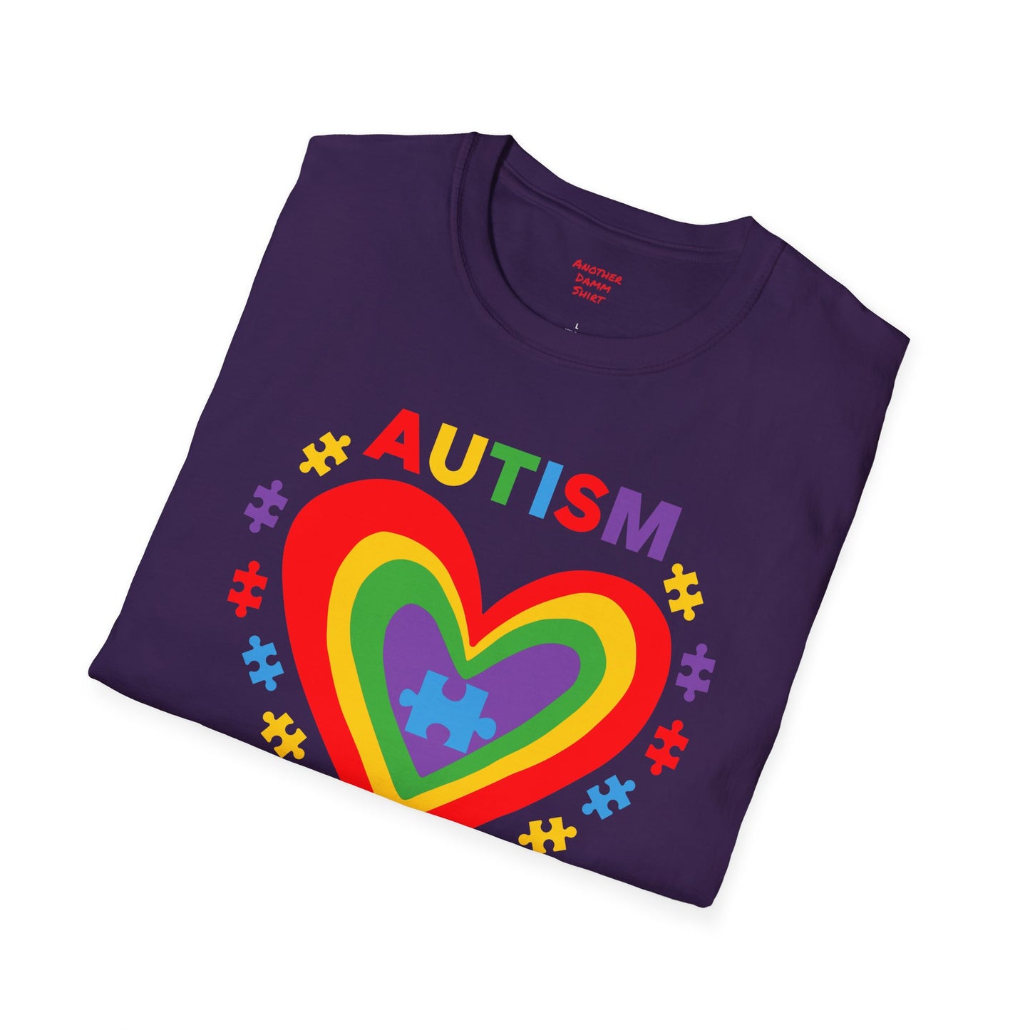 Autism awareness tee, softstyle tee, unisex autism shirt, heart graphic tee, shirt for autism, support autism shirt, gift for autistic child