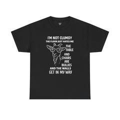 Clumsy Funny Goat Graphic Tee | Unisex Heavy Cotton Tee | Great Gift for Animal Lovers, Birthdays, Casual Wear, Humorous Gifts, Everyday Style